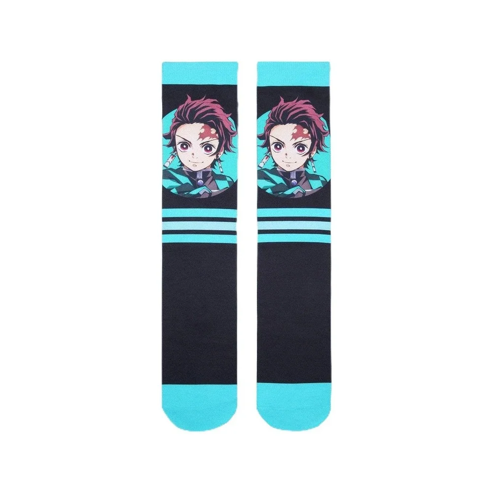Hot Topic Demon Slayer Tanjiro Crew Socks Unisex Multicolor Cartoon Style